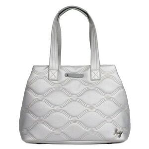 Lug Tempo Tote Vegan Leather Metallic Silver Ice Pop Multicolor Stitching RFID